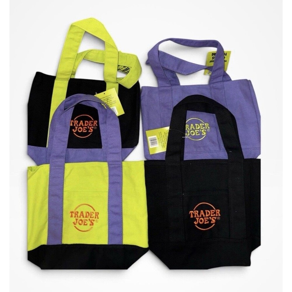 2026 Trader Joe’s Halloween Mini Canvas Totes — Set / Bundle of 4 New With Tags